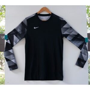 Nike Dri-FIT Shirt Men's Long Sleeve Soccer Goalkeeper Black Grey Size S